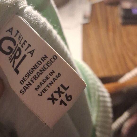 💫💫💫 ATHLETA Mint Green Ribbed Hooded Sweatshirt Size XXL(runs Small) - Picture 10 of 12